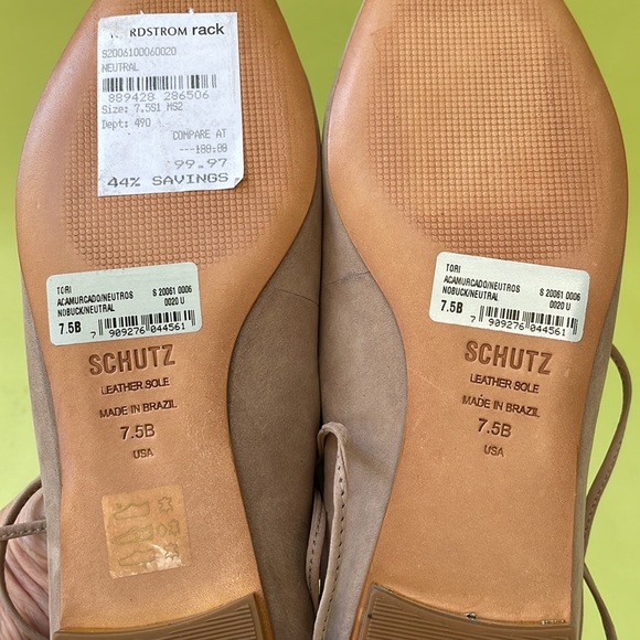 New tan Schutz suede nobuck/leather flats in original box - Picture 8 of 10